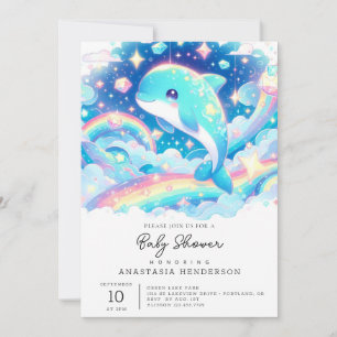 Fantasy Dolphin Baby Dusche Einladung