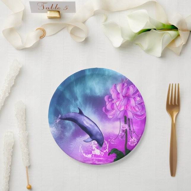Fantasy Dolphin Pappteller (Hochzeit)