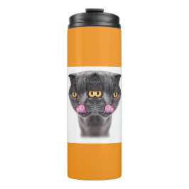 Fantasy Double Headed Mutant Black Cat Thermosbecher