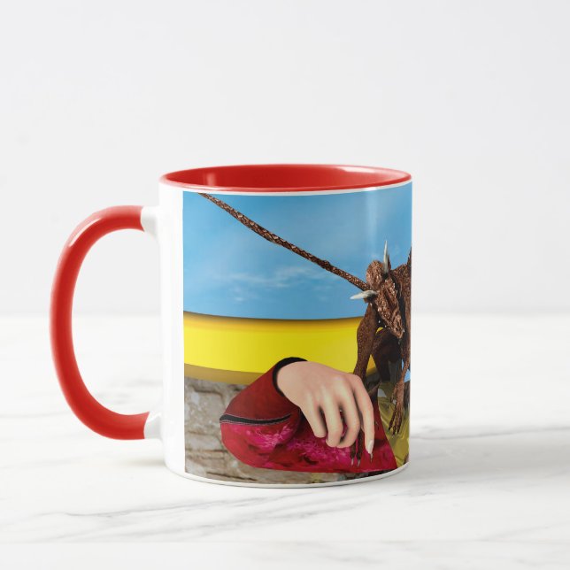 Fantasy-Drachenprinzessin Digitale Kunst Tasse (Links)