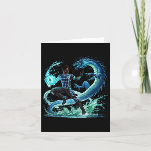 Fantasy Dragon African American Black Man Superhel Karte