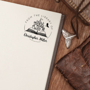 Fantasy Dragon Castle aus der Bibliothek des Buche Gummistempel