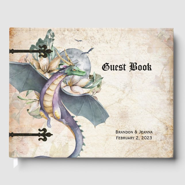 Fantasy Dragon Fairytale Gästebuch (Vorderseite)