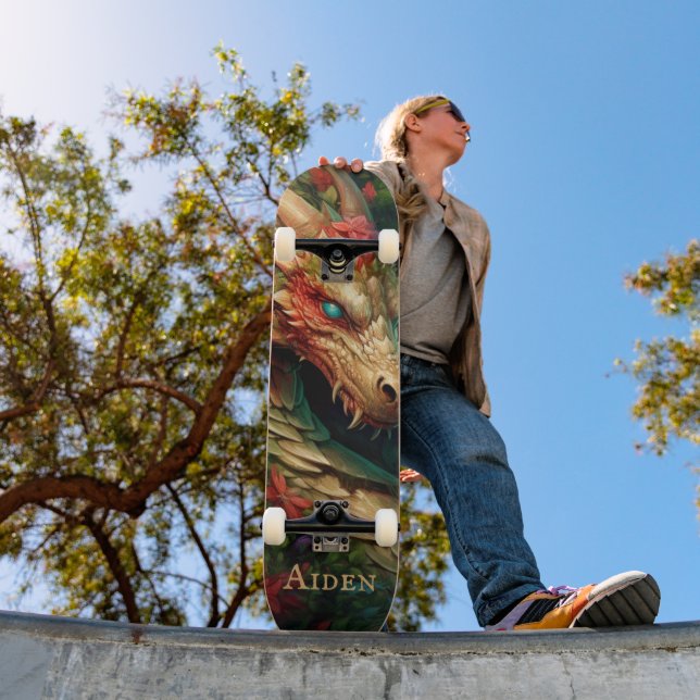 Fantasy Dragon Individuelle Name Skateboard (Außenbereich 1)