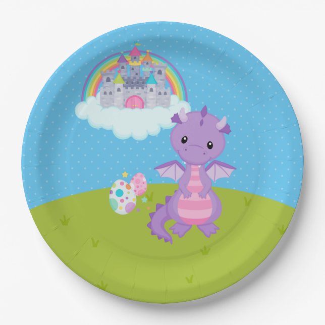 Fantasy Dragon Kids Party Pappteller (Vorderseite)