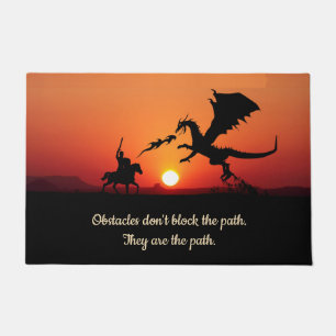 Fantasy Dragon Knight Inspiration Motivierend Fußmatte