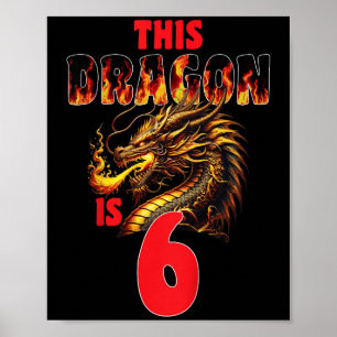 Fantasy Dragon Thema für Kinder drehen 6 Geburtsta Poster