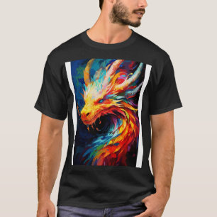 Fantasy Dragon Wasserfarben Malerei Abstrakte Kuns T-Shirt