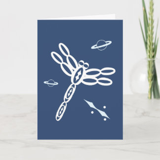 Fantasy Dragonfly and OuterSpace Rift, blue, white Karte