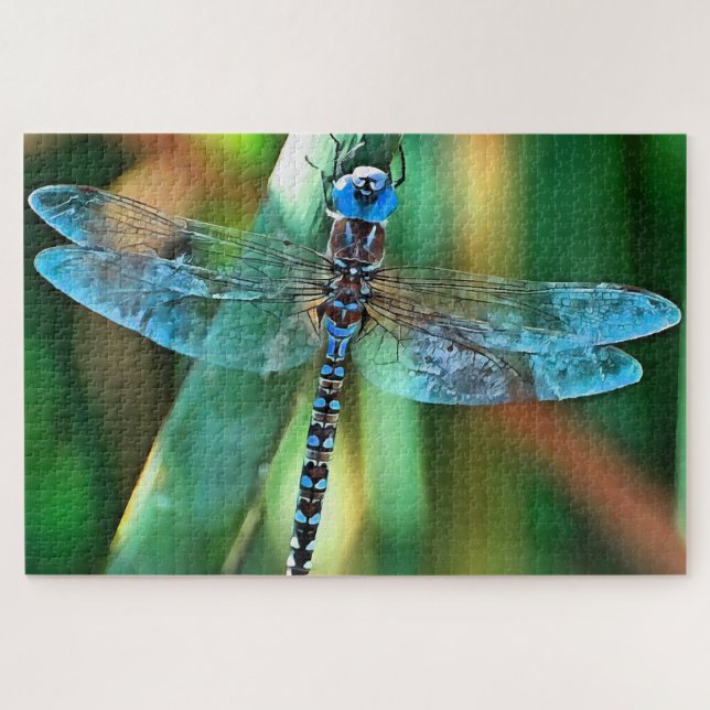 Fantasy Dragonfly in Türkis und Schwarz (Horizontal)