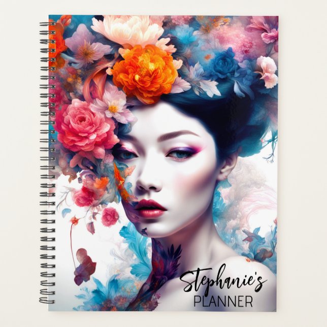 Fantasy Elegant Flower Girl Planer (Vorderseite)