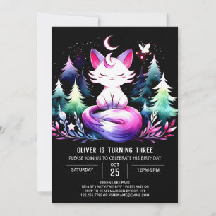 Fantasy Elegante Cat Birthday Einladung