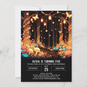 Fantasy Elegante Woodland Digitaler Geburtstag Einladung