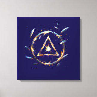 Fantasy Emblem with Floating Blades – Magical Ener Leinwanddruck
