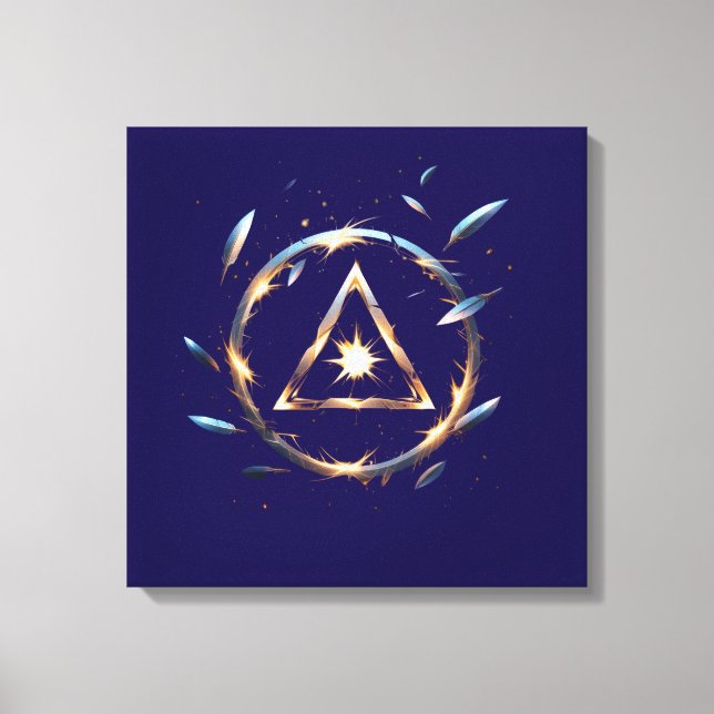 Fantasy Emblem with Floating Blades – Magical Ener Leinwanddruck (Vorderseite)