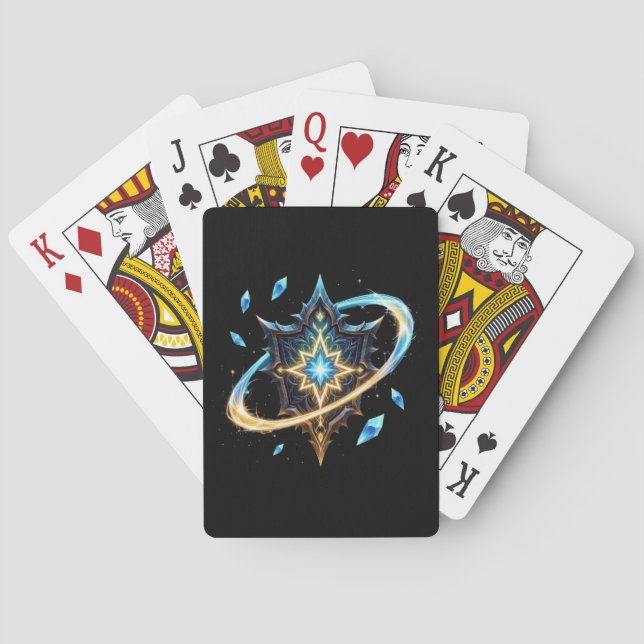 Fantasy Emblem with Floating Blades – Magical Ener Spielkarten (Rückseite)