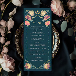 Fantasy Enchanted Blumengarten Hochzeit Menükarte