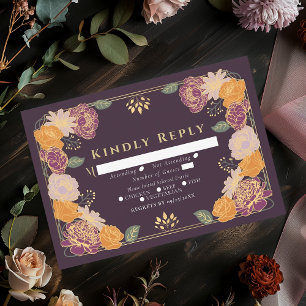 Fantasy Enchanted Blumengarten Hochzeit RSVP Karte