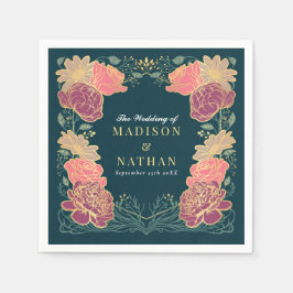 Fantasy Enchanted Blumengarten Hochzeit Serviette