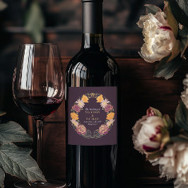 Fantasy Enchanted Blumengarten Hochzeit Weinetikett