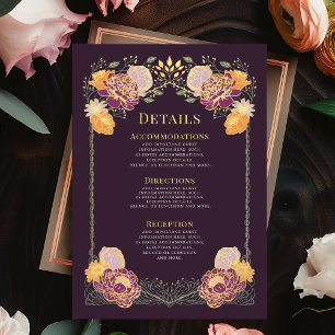 Fantasy Enchanted Blumengarten Hochzeitsdetails Begleitkarte