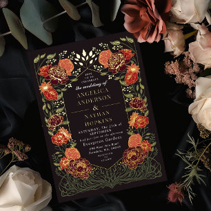 Fantasy Enchanted Floral Garten Hochzeit  Folieneinladung