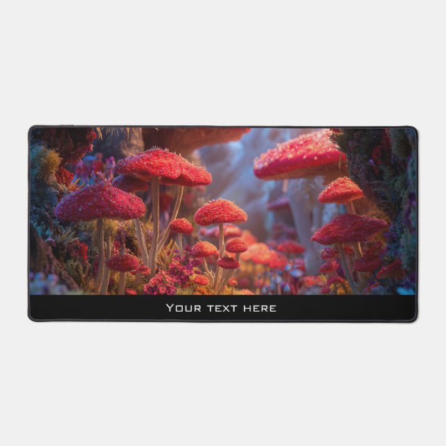 Fantasy Enchanted Magical Mushroom Forest Woodland Schreibtischunterlage (Vorderseite)