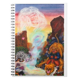 Fantasy Eros Lion Princess Goddess Snow Leopard Notizblock