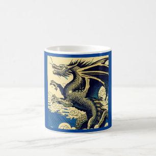 Fantasy European Dragon - Woodcut 3 Kaffeetasse