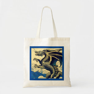 Fantasy European Dragon - Woodcut 3 Tragetasche