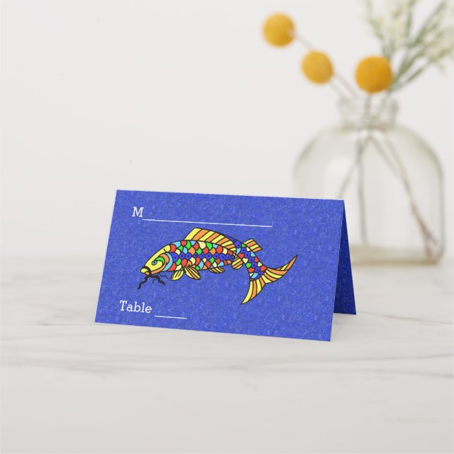 Fantasy Extravagant Fish farbenfrohe Scales Lebhaf Platzkarte (Vorderseite)