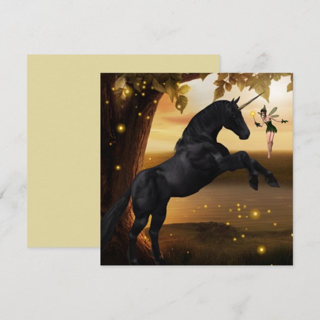 Fantasy Fairy & Black Unicorn (Vorne/Hinten)