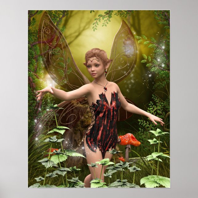 Fantasy Fairy in Woodland Poster (Vorne)