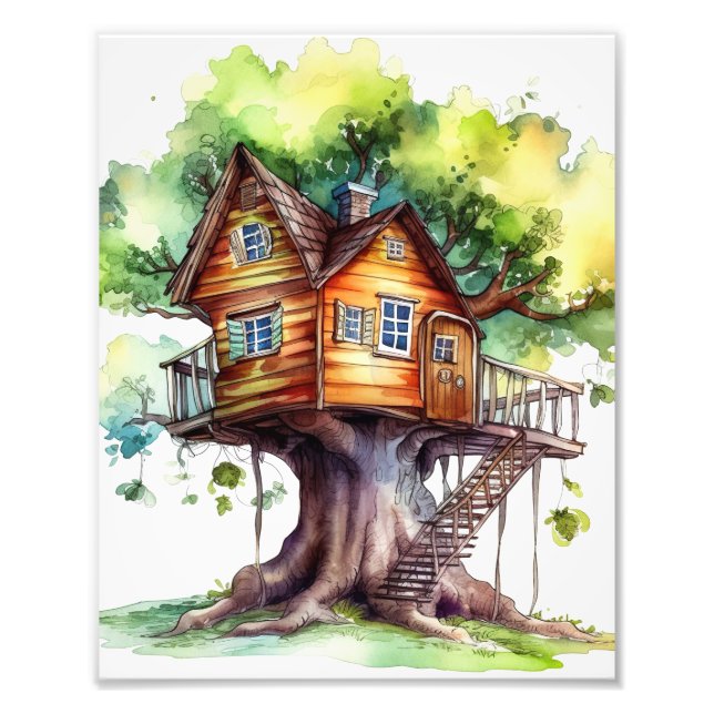 Fantasy Fairy tree House Fotodruck (Vorne)