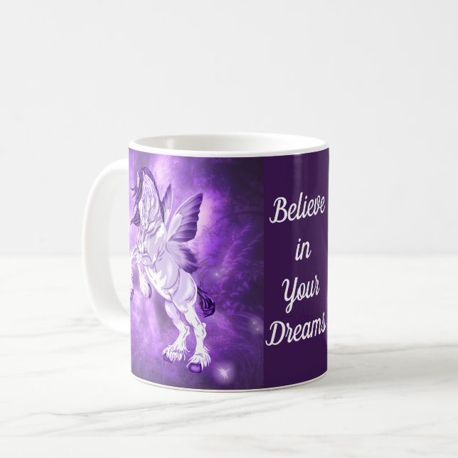 Fantasy Fairy Winged Clydesdale Pferd Kaffeetasse (Vorderseite Links)