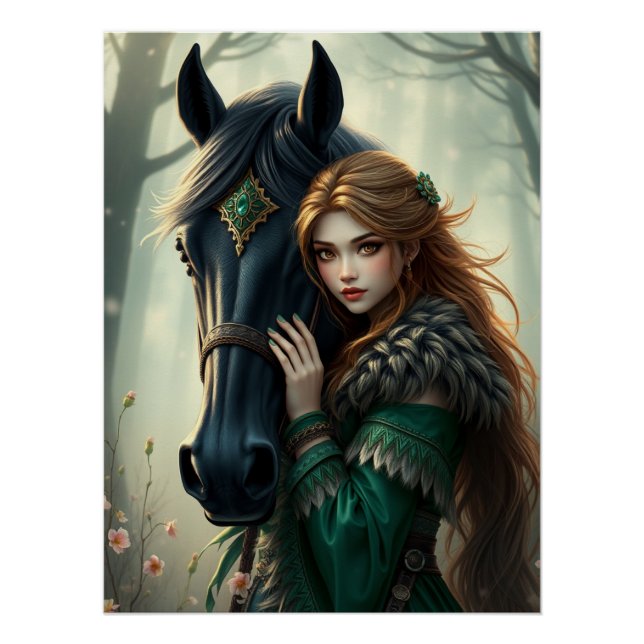 Fantasy Fantasy - Pferd und Begleiter Poster (Vorderseite)