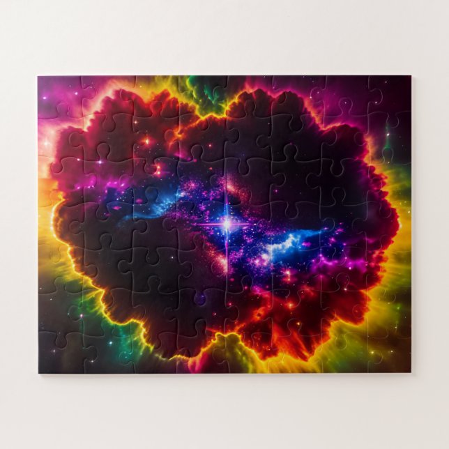 Fantasy-farbene Wolken mit Starry Center (Horizontal)