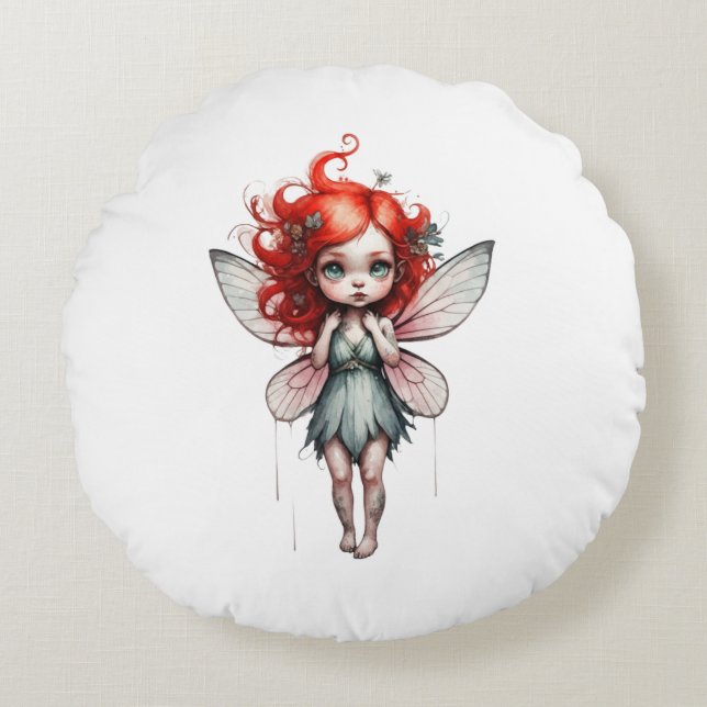 Fantasy Fee Rundes Kissen (Vorderseite)