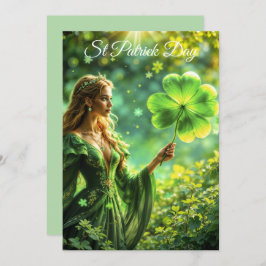 Fantasy Fee St Patrick Day Irish Folklore Art Einladung