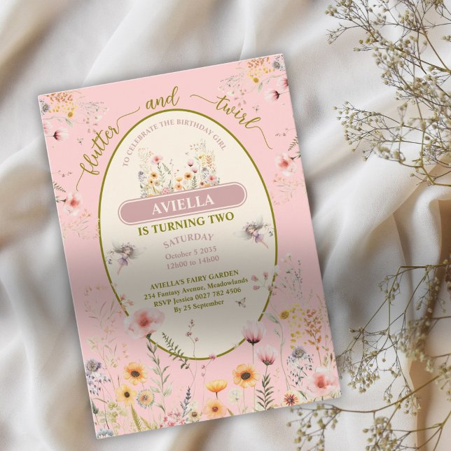 Fantasy Fee Wildblume Girls rosa Einladung (Von Creator hochgeladen)