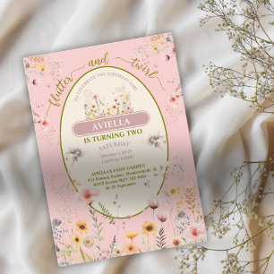 Fantasy-Feenzauber-Wildblumen-Mädchen-Einladung ro Einladung