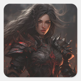 Fantasy Female Warrior Ritter - Sticker