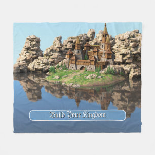 Fantasy-Festung Motivationszitat-Kunst Fleecedecke