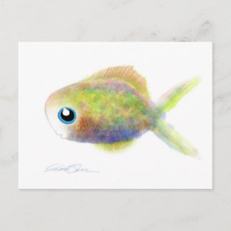Fantasy Fish: Der Blaue Mit Augen Junge Postkarte