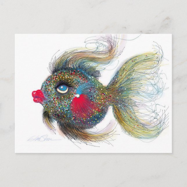 Fantasy Fish: Kissiefish Post Cards Postkarte (Vorderseite)