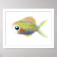 Fantasy Fish Poster: Mit Augen blauer Junge