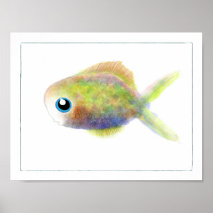 Fantasy Fish Poster: Mit Augen blauer Junge Poster