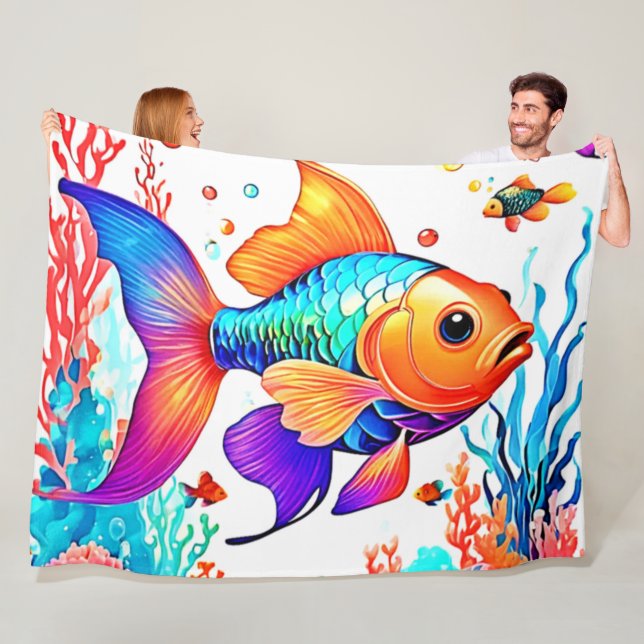 Fantasy Fish Scene Design Fleecedecke (Beispiel)