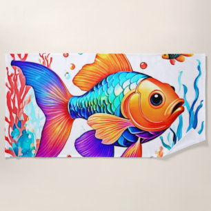 Fantasy Fish Scene Design Strandtuch