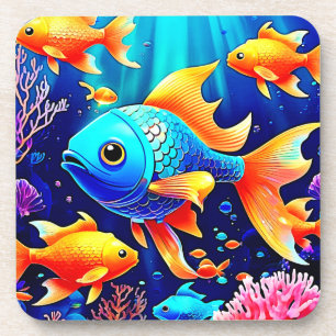 Fantasy Fish Swim Design Getränkeuntersetzer